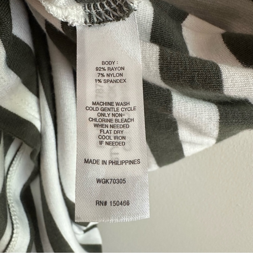Market & Spruce Olive Green and White Striped Dress, Size Small - Picture 3 of 7